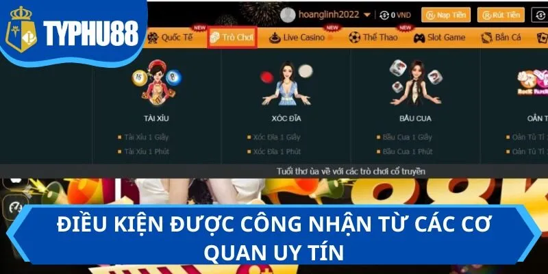 Điều kiện được công nhận từ các cơ quan uy tín